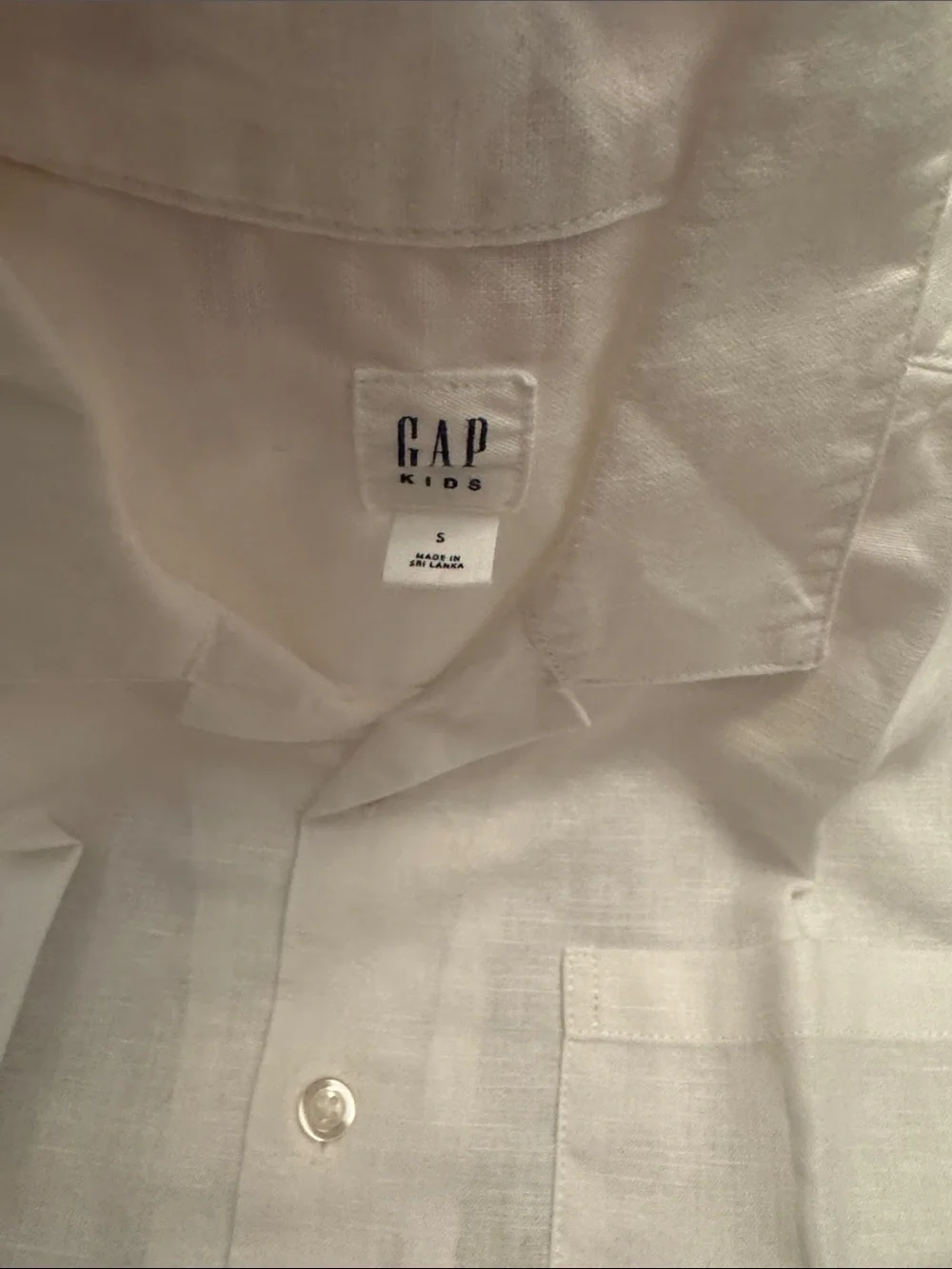 GAP Kid’s White Short-Sleeve Linen Camp Shirt